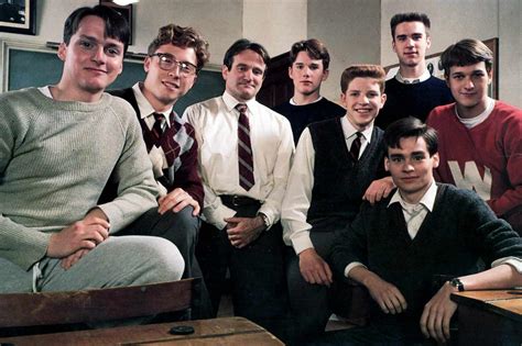 Dead Poets Society!  A rebellious English teacher inspires students to seize the day and question societal norms